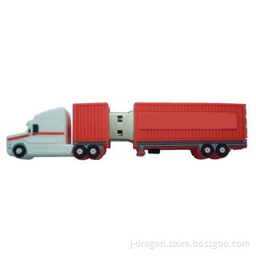 Container Truck USB Flash Drive with 1-32GB Storage, Full Color Logos, Customized Designs Welcomed